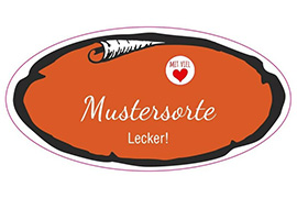 Ovales Etikett traditionell Farbe 085-043